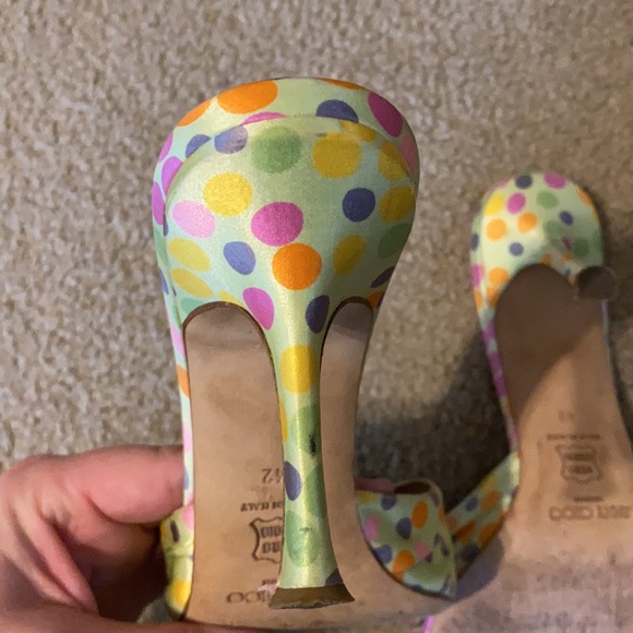 Silk polka dot Jimmy Choo mules - Picture 3 of 4
